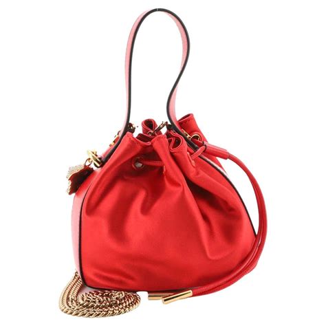 Versace La Medusa Drawstring Canvas Bucket Bag 